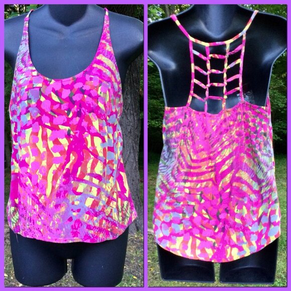 Lattice back Tank, sz M - Picture 1 of 6